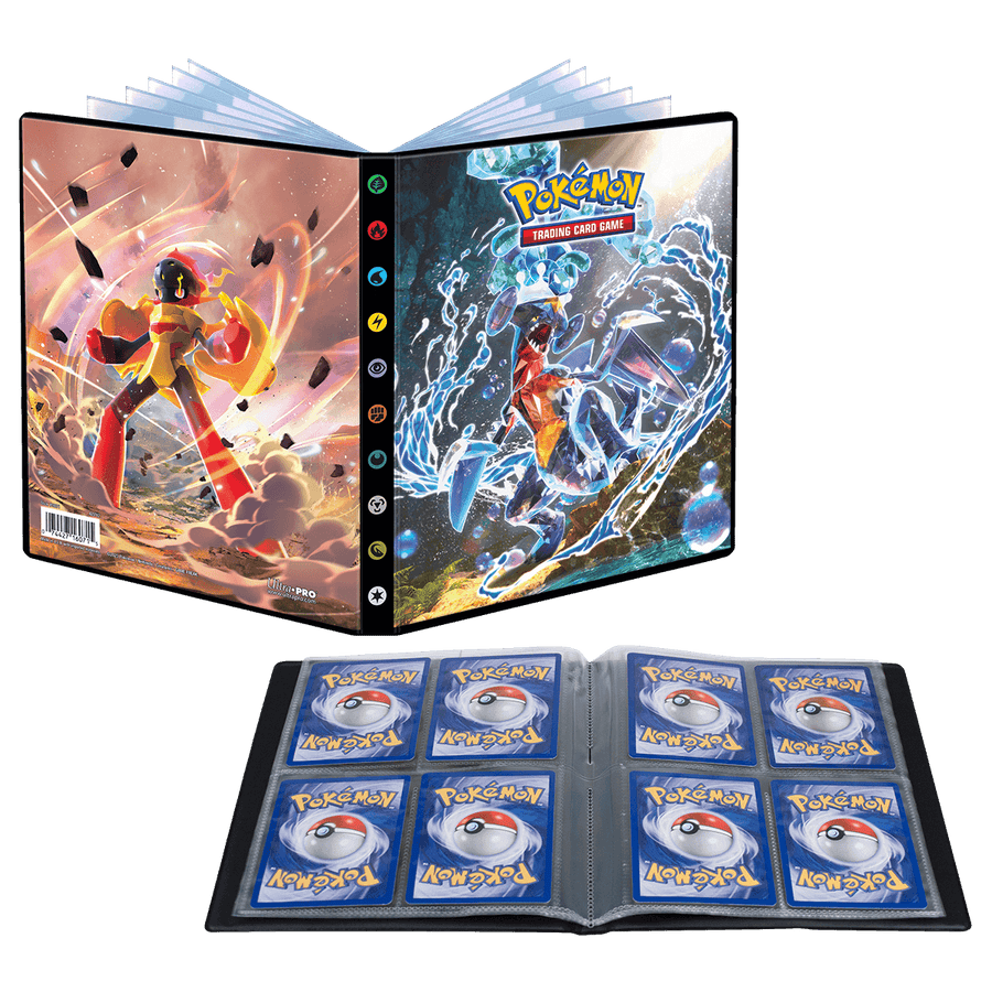 UltraPro Scarlet and Violet Tera Type Garchomp and Armarouge 4-Pocket Portfolio for Pokémon