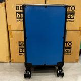 Bento Basics - Graded Latch Aluminum Case (4 Rows Blue on Wheels)