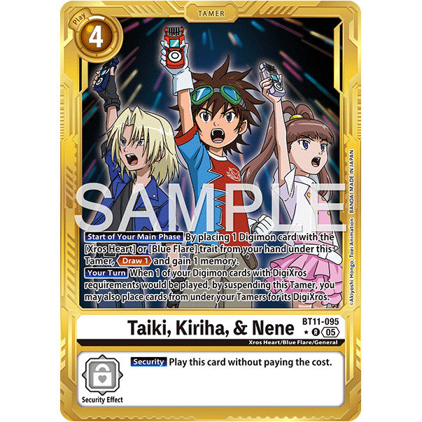DCG [AD01-BT11-095 R] Taiki, Kiriha, & Nene (Gold Border)