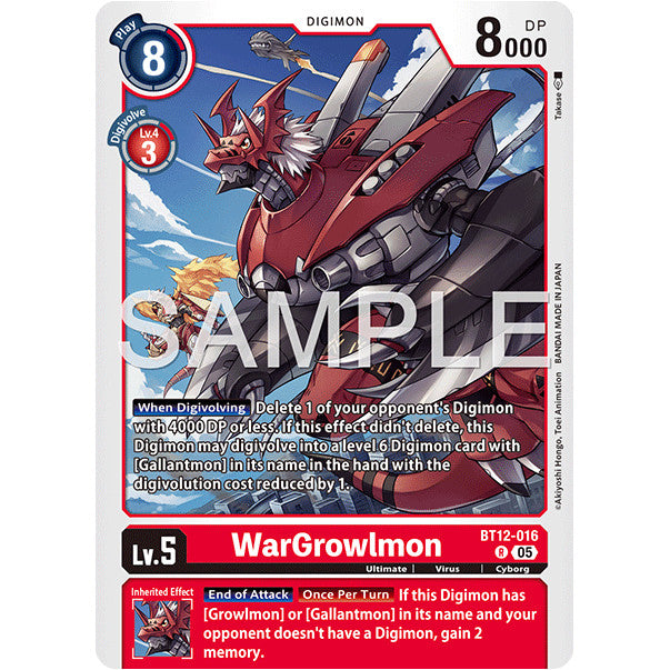 DCG [AD01-BT12-016 R] WarGrowlmon (Reprint)