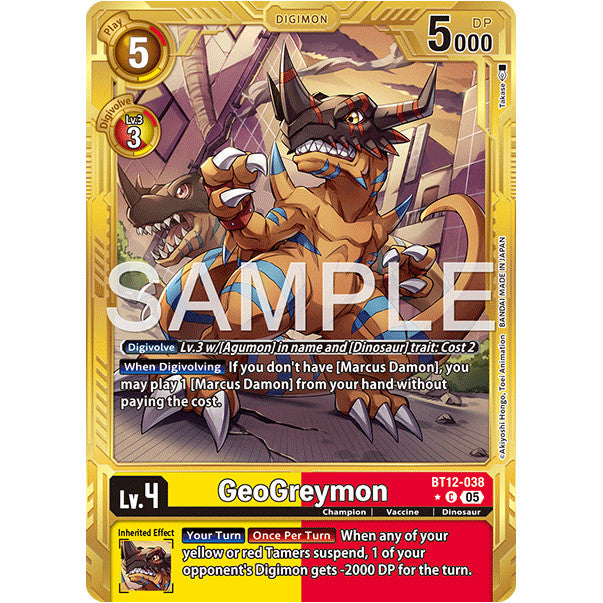 DCG [AD01-BT12-038 C] GeoGreymon (Gold Border)