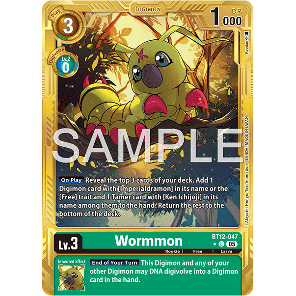 DCG [AD01-BT12-047 U] Wormmon (Gold Border)
