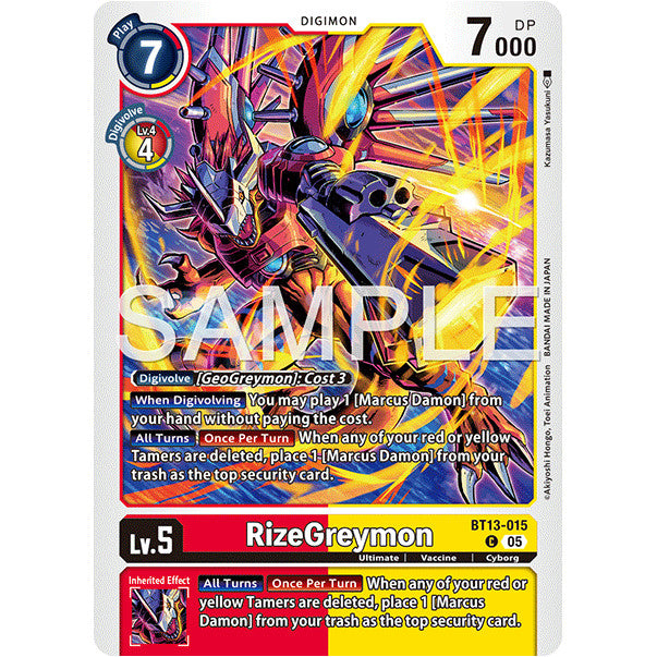 DCG [AD01-BT13-015 C] RizeGreymon (Reprint)