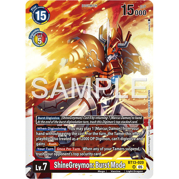 DCG [AD01-BT13-020 SR] ShineGreymon: Burst Mode (Reprint)