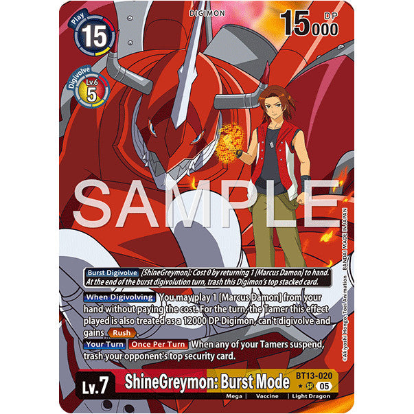 DCG [AD01-BT13-020 SR] ShineGreymon: Burst Mode (Alternate Art)