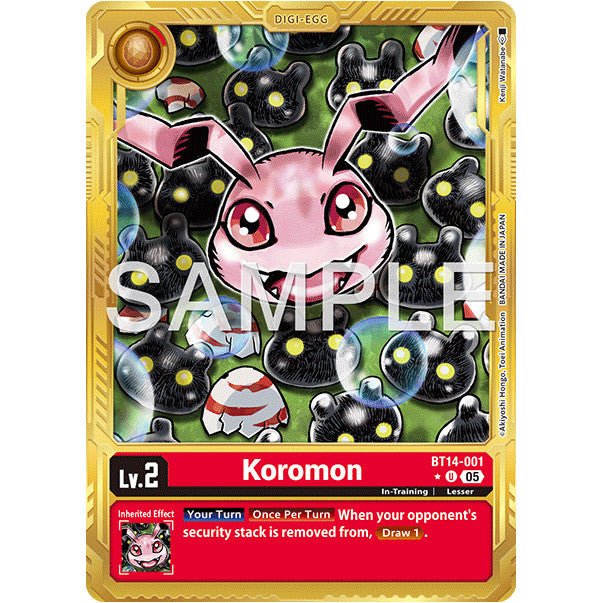 DCG [AD01-BT14-001 U] Koromon (Gold Border)