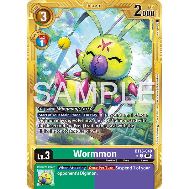 DCG [AD01-BT16-040 R] Wormmon (Gold Border)