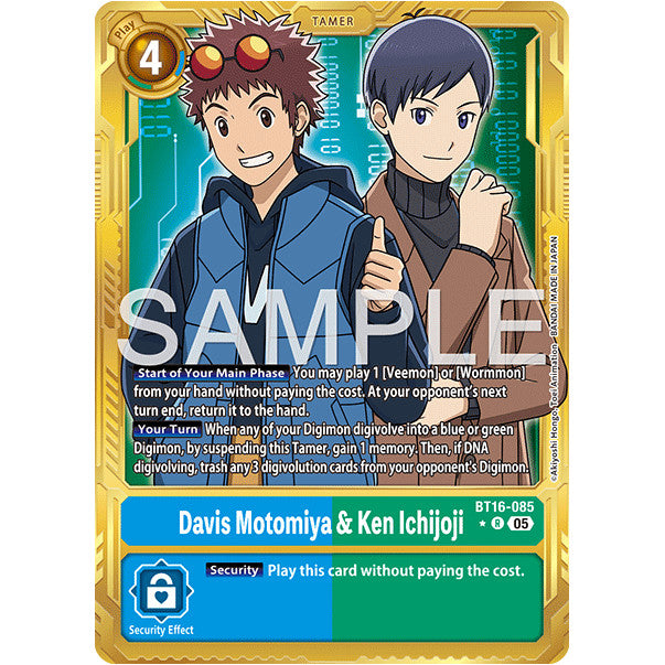 DCG [AD01-BT16-085 R] Davis Motomiya & Ken Ichijoji (Gold Border)