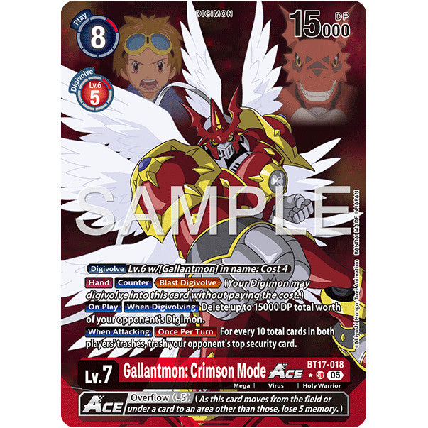 DCG [AD01-BT17-018 SR] Gallantmon: Crimson Mode ACE (Alternate Art)