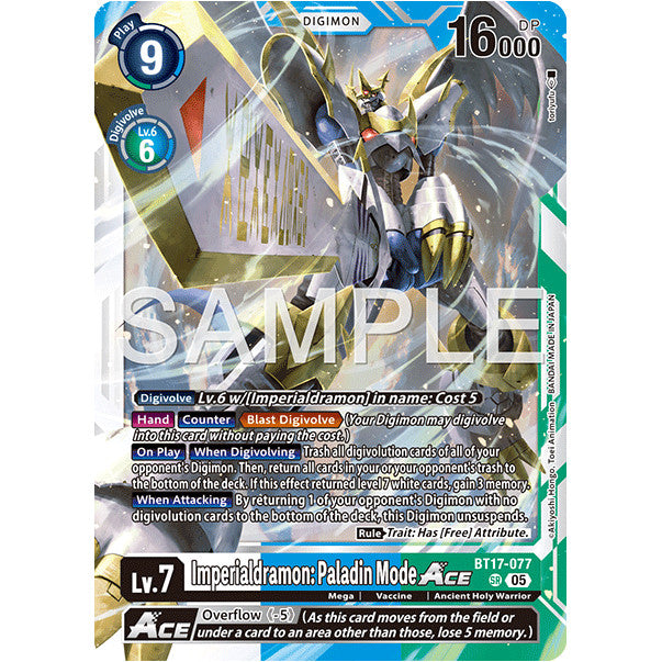 DCG [AD01-BT17-077 SR] Imperialdramon: Paladin Mode ACE (Reprint)