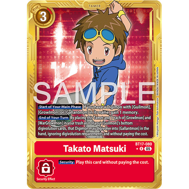 DCG [AD01-BT17-080 R] Takato Matsuki (Gold Border)
