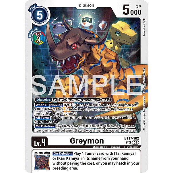 DCG [AD01-BT17-102 SEC] Greymon (Reprint)