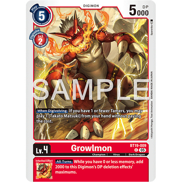 DCG [AD01-BT19-009 C] Growlmon (Reprint)