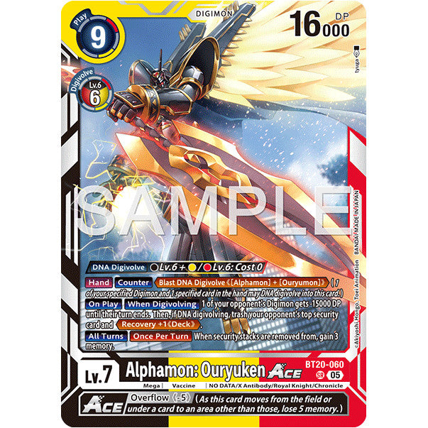 DCG [AD01-BT20-060 SR] Alphamon: Ouryuken ACE (Reprint)