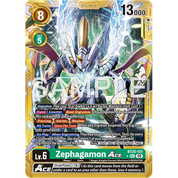 DCG [AD01-BT20-101 SEC] Zephagamon ACE (Gold Border)