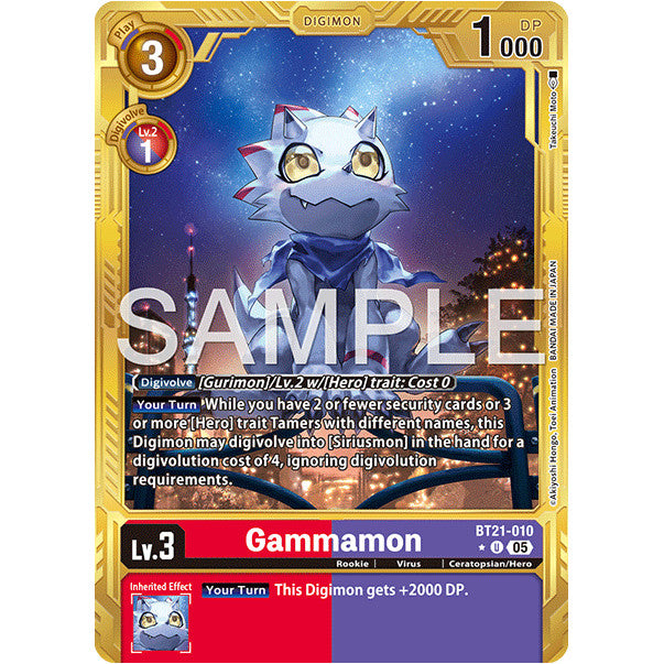 DCG [AD01-BT21-010 U] Gammamon (Gold Border)