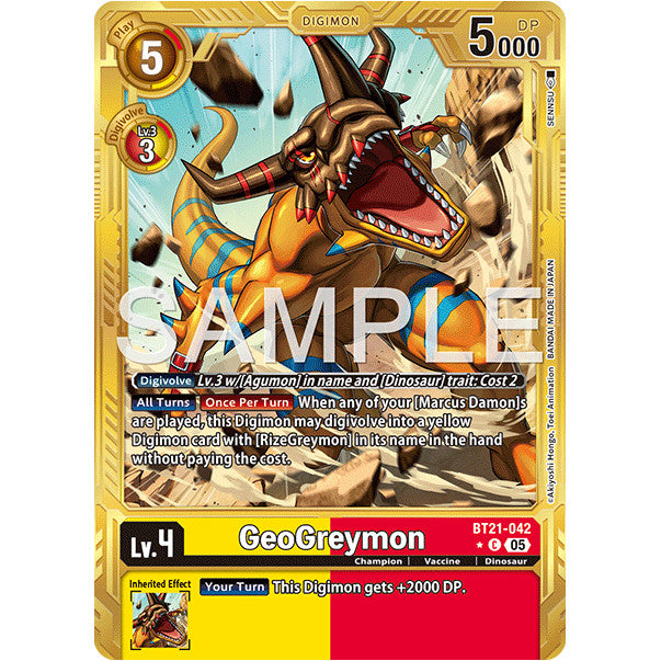 DCG [AD01-BT21-042 C] GeoGreymon (Gold Border)