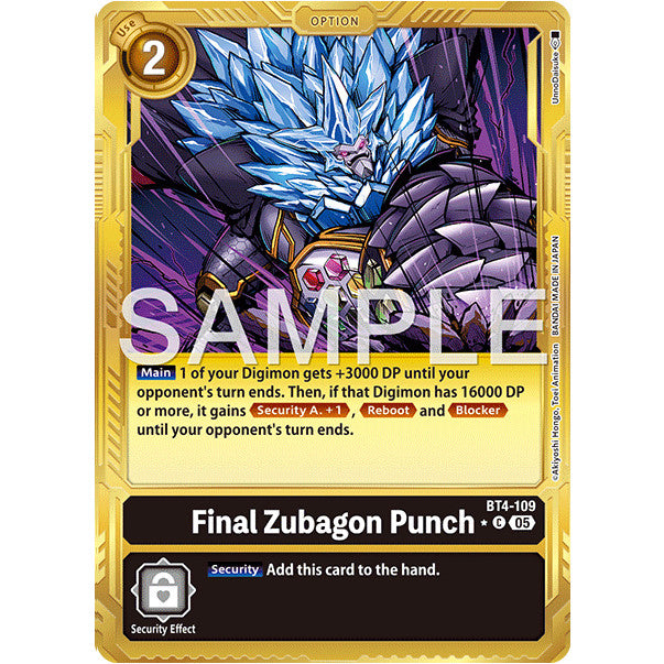 DCG [AD01-BT04-109 C] Final Zubagon Punch (Gold Border)