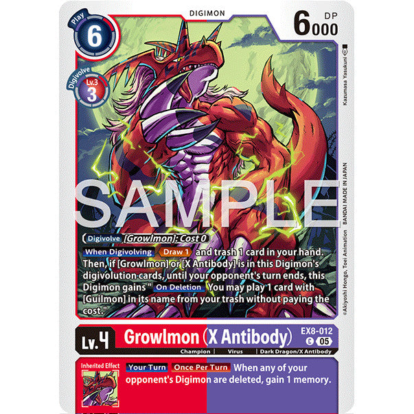 DCG [AD01-EX08-012 C] Growlmon (X Antibody) (Reprint)