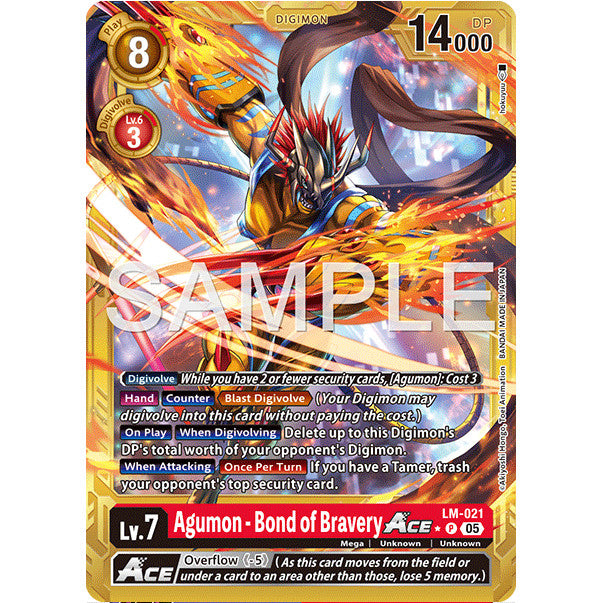 DCG [AD01-LM-021 P] Agumon - Bond of Bravery ACE (Gold Border)
