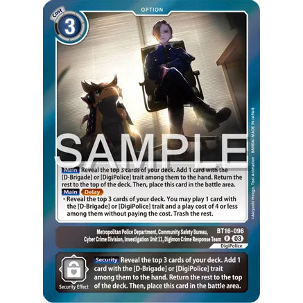 DCG [BT16-096 R] Metropolitan Police Department, Community Safety Bureau, Cyber Crime Division, Investigation Unit 11...