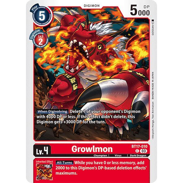 DCG [BT17-010 C] Growlmon