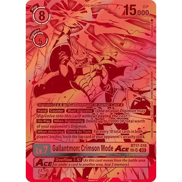 DCG [BT17-018 SR] Gallantmon: Crimson Mode ACE (Textured)