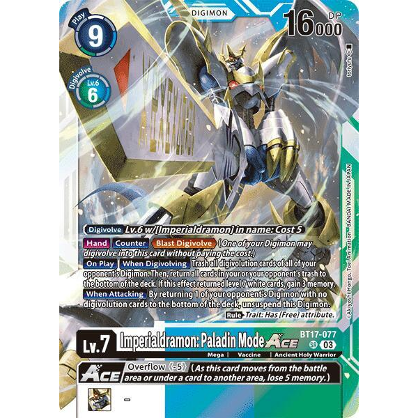 DCG [BT17-077 SR] Imperialdramon: Paladin Mode ACE