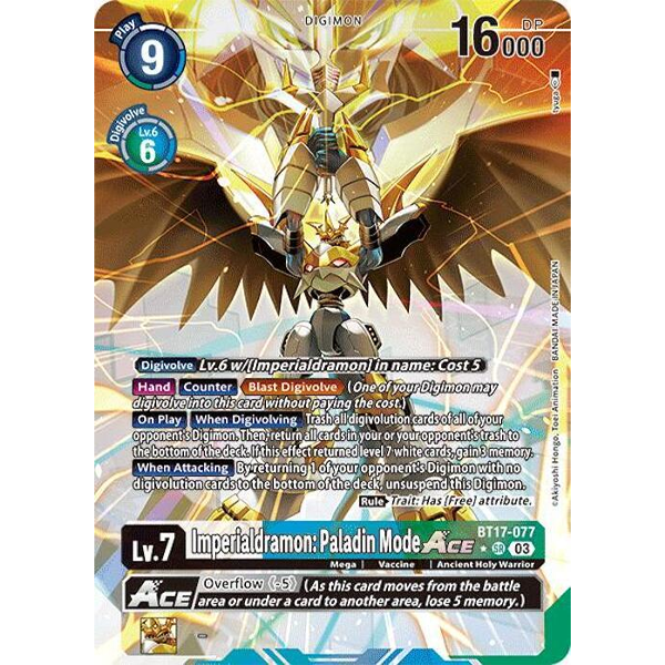 DCG [BT17-077 SR] Imperialdramon: Paladin Mode ACE (Alternate Art)