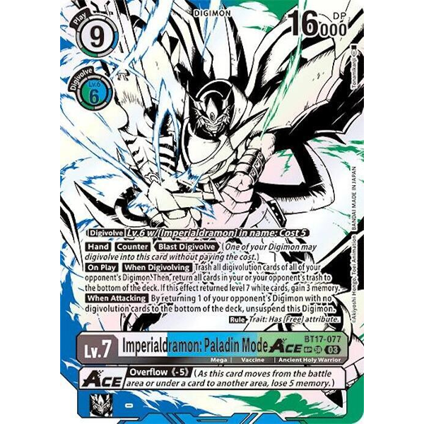 DCG [BT17-077 SR] Imperialdramon: Paladin Mode ACE (Textured)