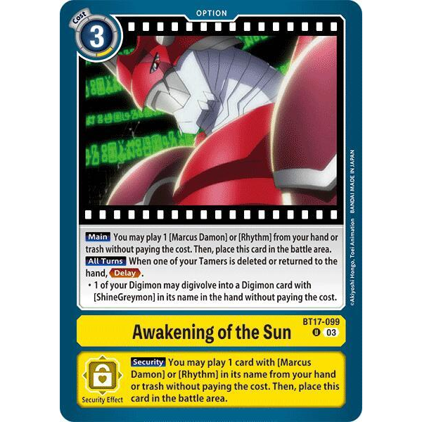 DCG [BT17-099 U] Awakening of the Sun