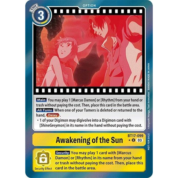 DCG [BT17-099 U] Awakening of the Sun (Secret Crisis: Movie Memorial Pack)