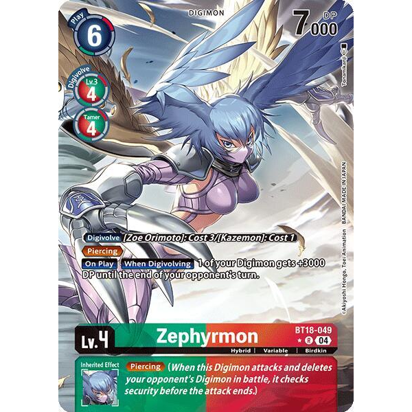 DCG [BT18-049 R] Zephyrmon (Alternate Art)