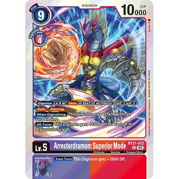 DCG [BT21-072 R] Arresterdramon: Superior Mode