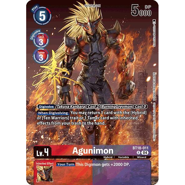 DCG [BT21-BT18-011 R] Agunimon (Rare Pull)