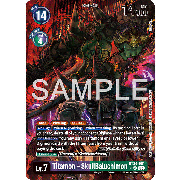 DCG [BT24-081 SR] Titamon + SkullBaluchimon (Alternate Art)