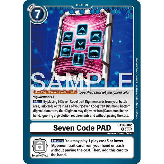 DCG [BT26-102 C] Seven Code PAD