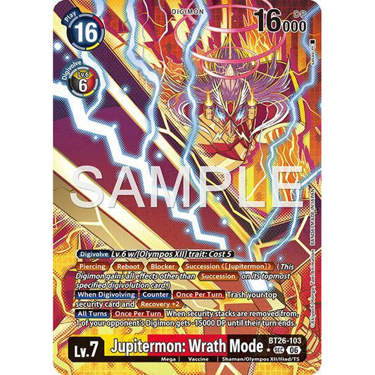 DCG [BT26-103 SEC] Jupitermon: Wrath Mode (Alternate Art)