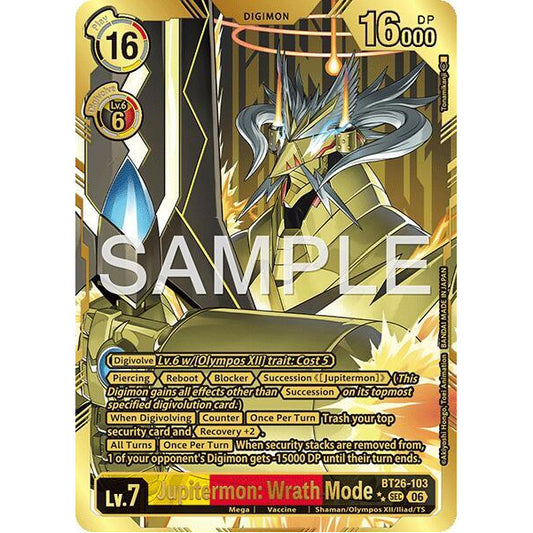 DCG [BT26-103 SEC] Jupitermon: Wrath Mode (Rare Pull)