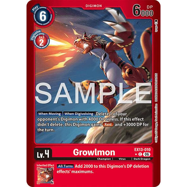 DCG [EX13-010 C] Growlmon (Limited Foil)