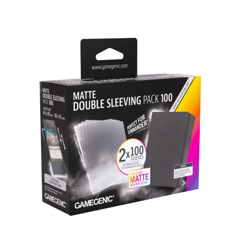Gamegenic Matte Double Sleeving Pack Clear/Black (100 ct. Standard Size)