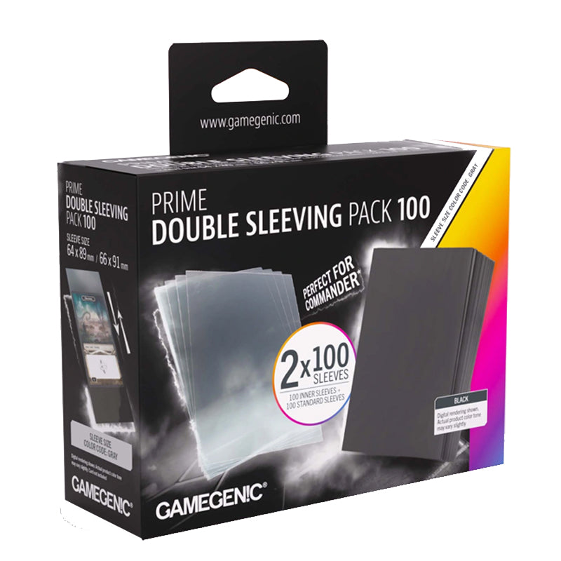 Gamegenic Prime Double Sleeving Pack Clear/Black (100 ct. Standard Size)