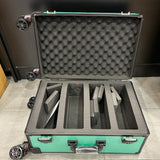 Bento Basics - Graded Latch Aluminum Case (4 Rows Green on Wheels)