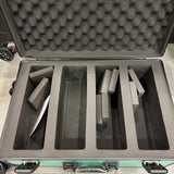 Bento Basics - Graded Latch Aluminum Case (4 Rows Green on Wheels)