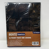 Bento Basics - 18-Pocket Pages Side-Loading (Black 10 Pages)