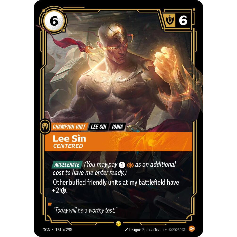 RFB [RFB01-OGN-151a AA] Lee Sin - Centered (Alternate Art)