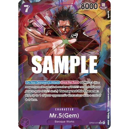 OPCG [OP04-072 R] Mr.5(Gem) (Alternate Art)