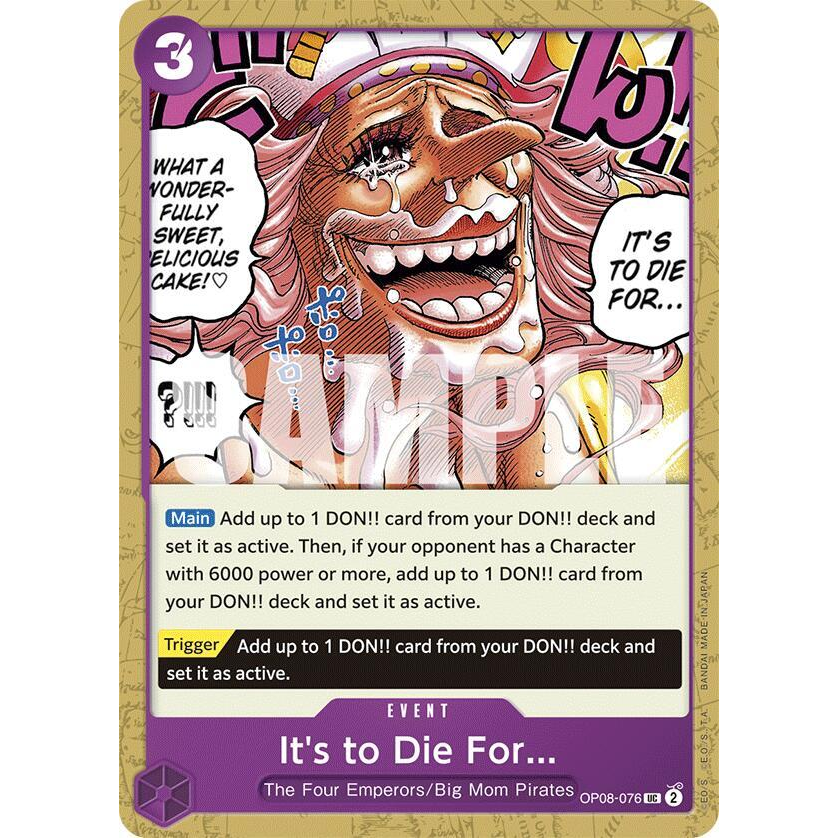 OPCG [OP08-076 UC] Its to Die For