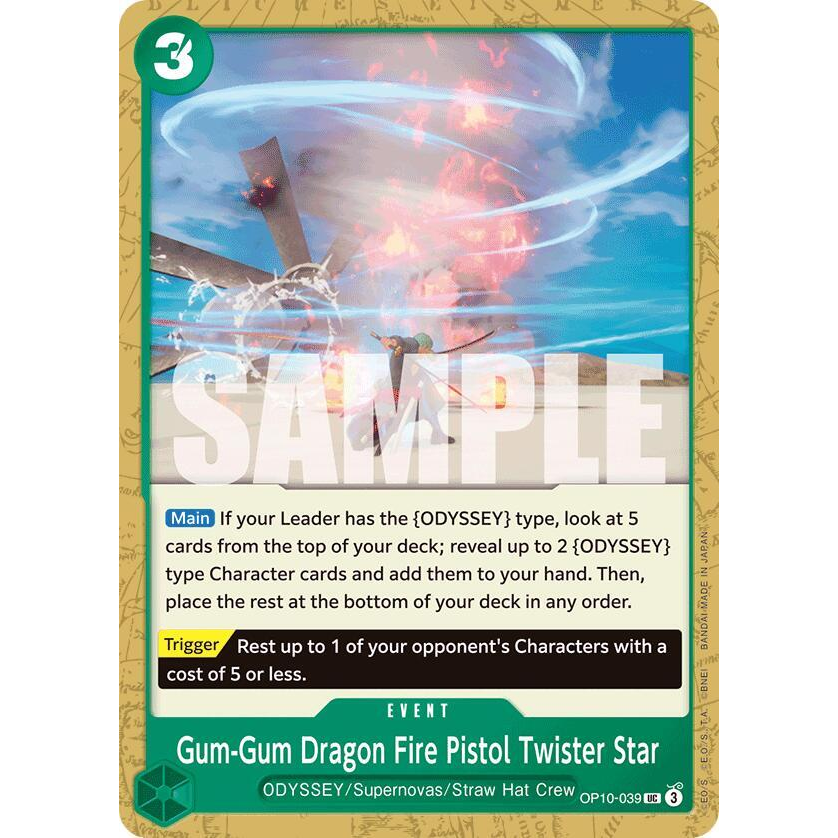OPCG [OP10-039 UC] Gum-Gum Dragon Fire Pistol Twister Star