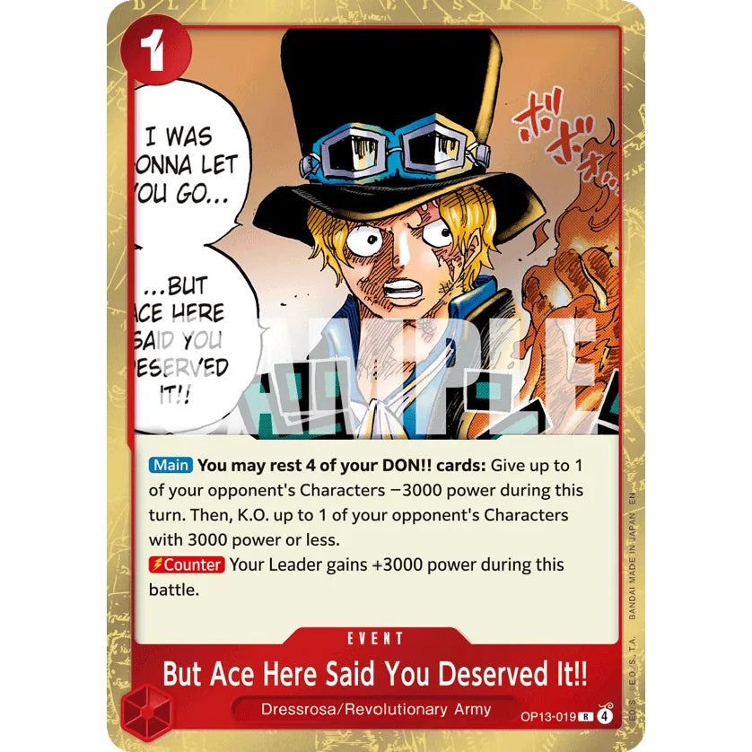 OPCG [OP13-019 R] But Ace Here Said You Deserved It!!
